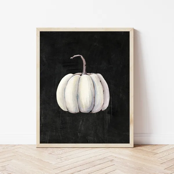 Pumpkin Wall Art, Farmhouse Fall Decor Print