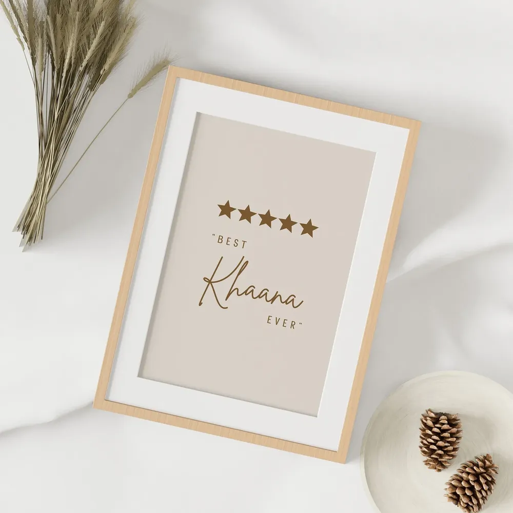 Best Khaana Ever Indian Typography Art Print Decor - Image 3