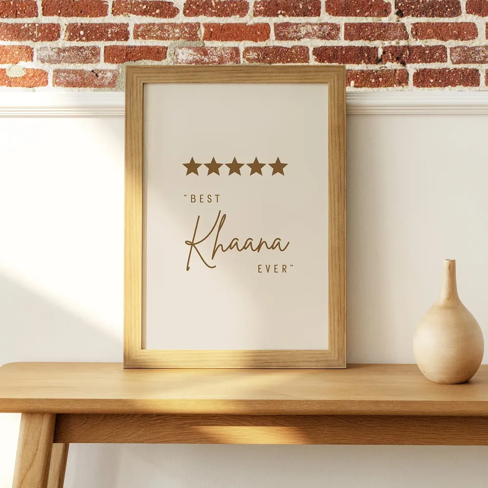 Best Khaana Ever Indian Typography Art Print Decor - Image 2