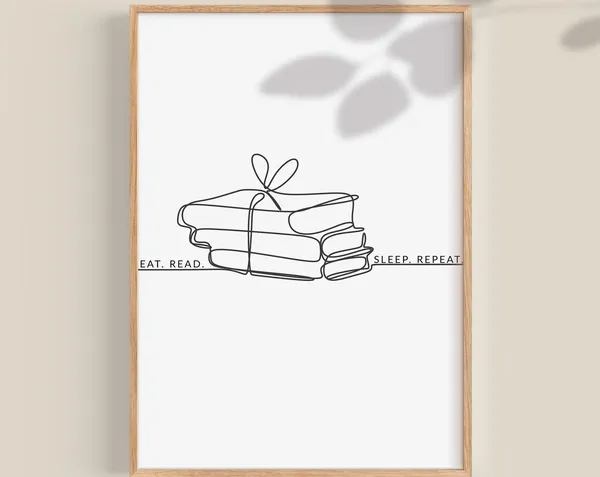 Eat Read Sleep Repeat, Book Lover Wall Art Print