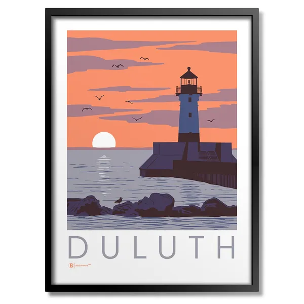 Duluth Harbor Travel Poster, Coastal Nautical Wall Art
