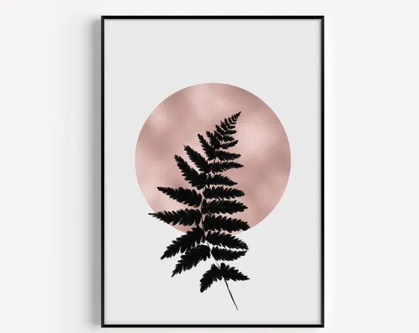 Pink Leaf Botanical Minimalist Art Print