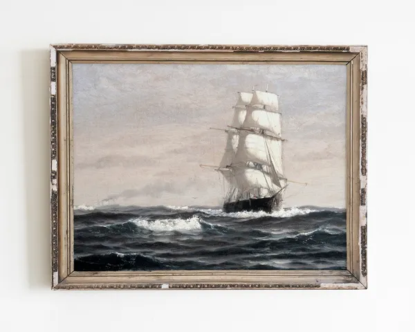 Vintage Ship Maritime Ocean Landscape Art Print