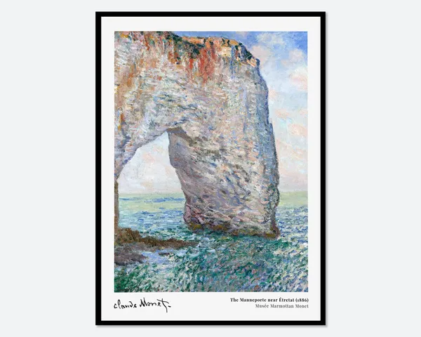 Monet The Manneporte Near Tretat Vintage Poster Art Print
