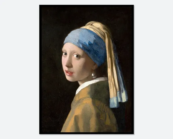 Vermeer Girl With a Pearl Earring Art Print, Vintage