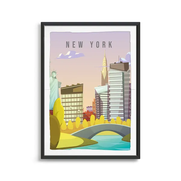 New York State Travel Poster, State Art Print