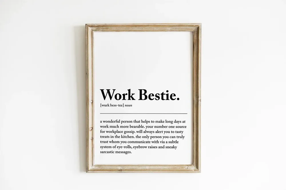 Work Bestie Definition Poster Print, Coworker Gift