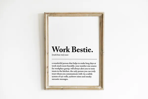 Work Bestie Definition Poster Print, Coworker Gift