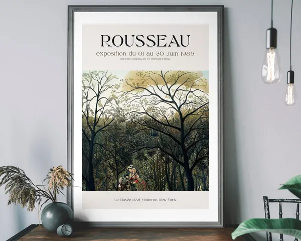 Henri Rousseau Museum Poster, Vintage Forest Scene