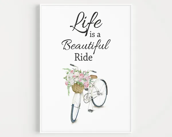 Bicycle Quote, Minimalist Wall Art Print