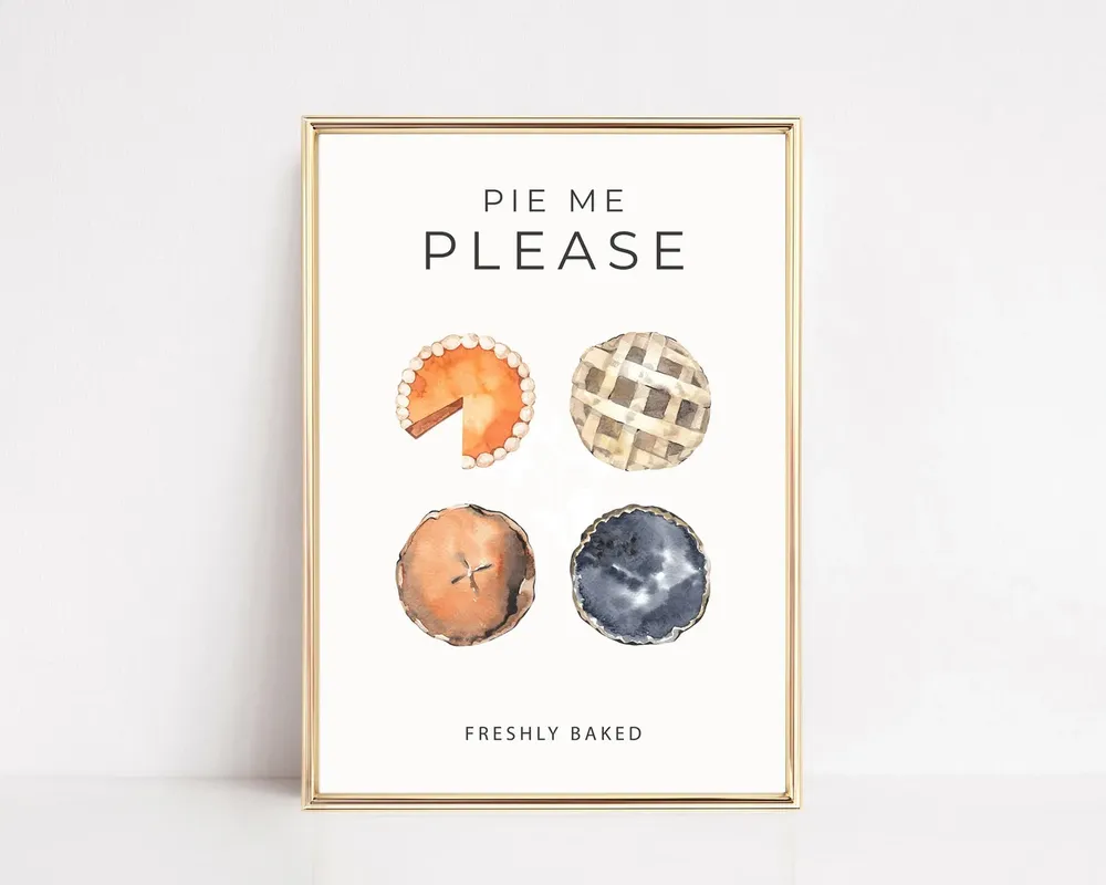 Pie Me Please Kitchen Fall Art Print