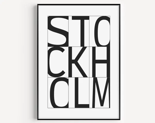 Stockholm Black and White Travel Poster Print