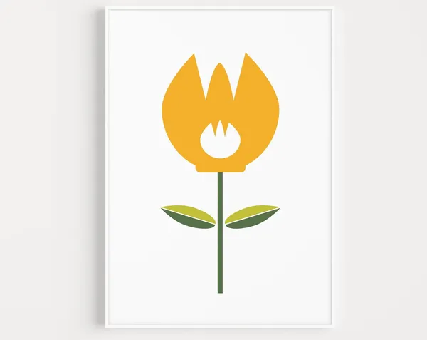 Minimalist Flower Print, Scandinavian Art Print