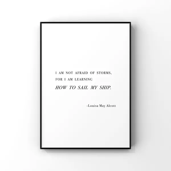 Louisa May Alcott Quote Art Print, Nautical
