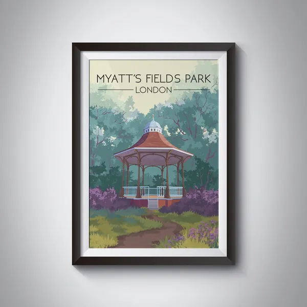 Myatts Fields Park London Vintage Travel Poster