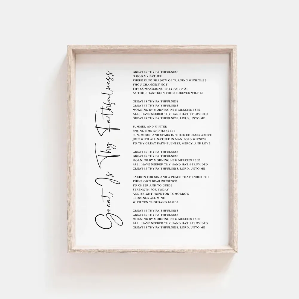 Great Is Thy Faithfulness Christian Hymn Art Print