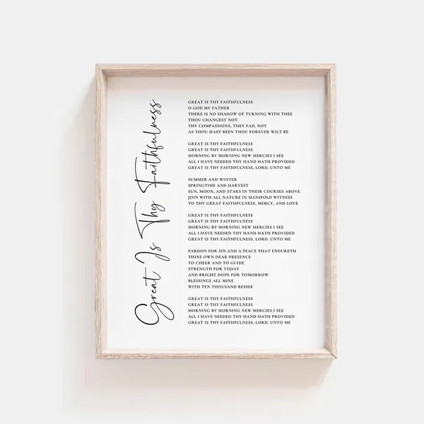 Great Is Thy Faithfulness Christian Hymn Art Print