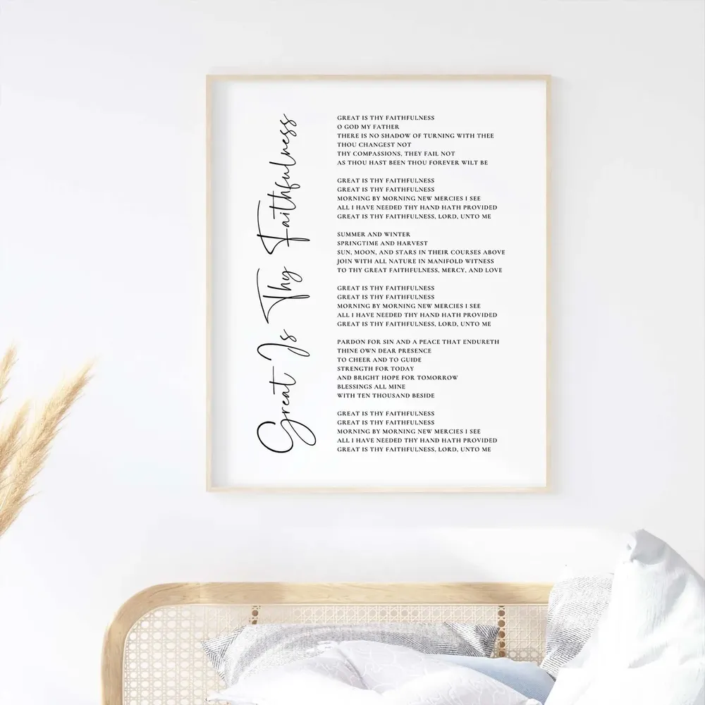 Great Is Thy Faithfulness Christian Hymn Art Print - Image 2