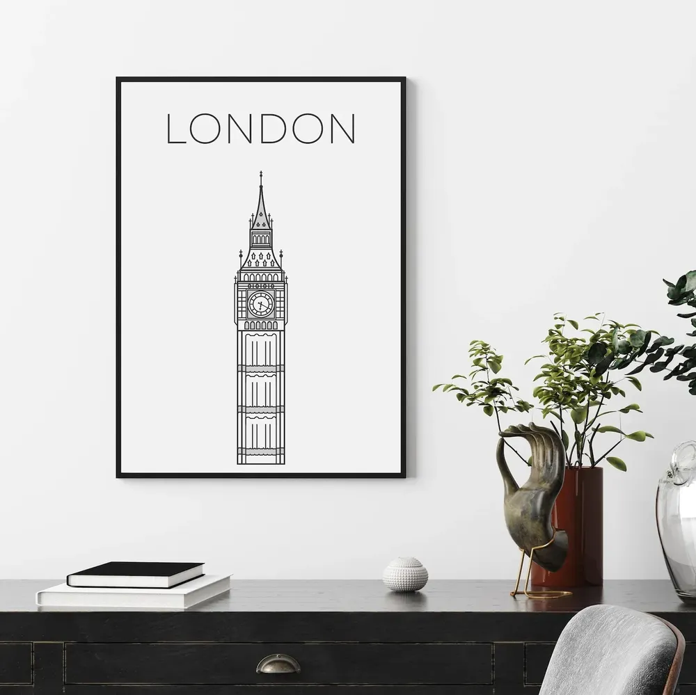 London Big Ben Travel Poster, London Wall Art Print - Image 2