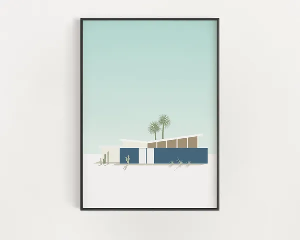Palm Springs Midcentury Modern House, Poster Print