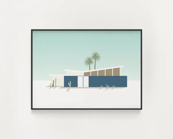 Palm Springs Midcentury Modern House Art Print