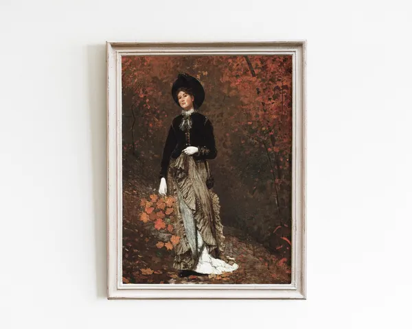 Autumn Leaf Vintage Botanical Fall Wall Art Print
