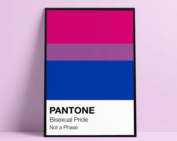 Bisexual Pride Flag Art Print, LGBT Wall Decor
