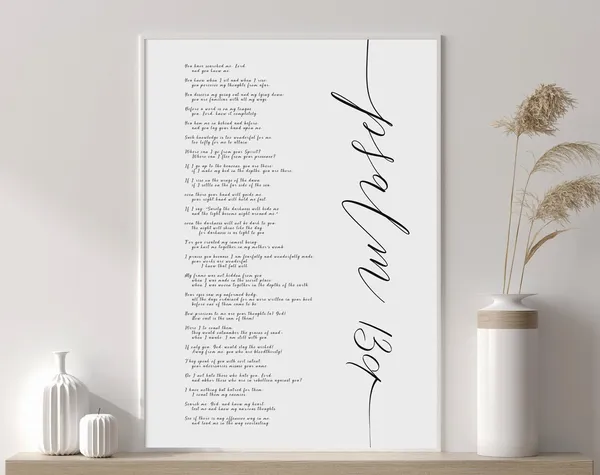 Psalm 139 Bible Verse Wall Art, Christian Home Decor