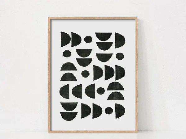 Abstract Black and White Art Print, Scandinavian Decor