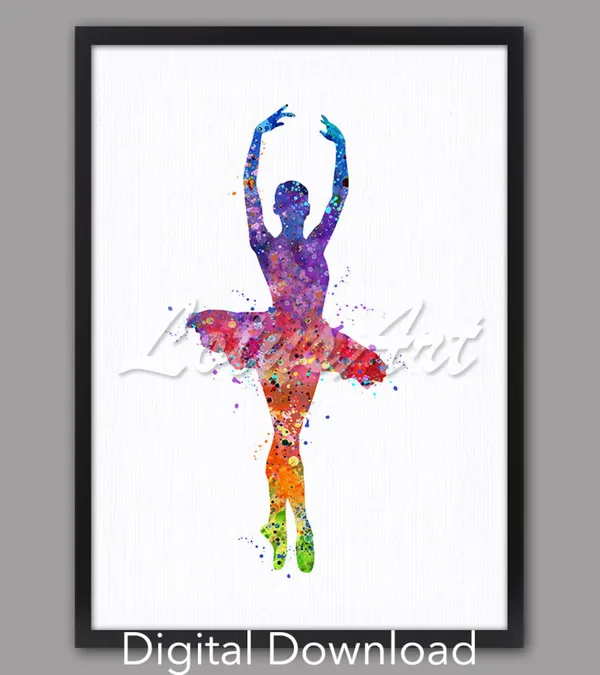 Ballerina Watercolor Ballet Dancer Art Print