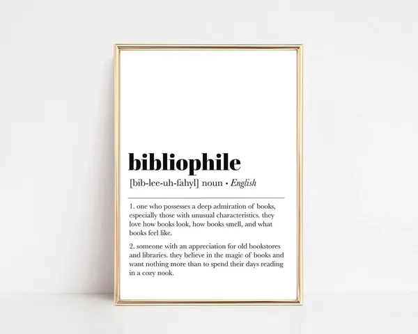 Bibliophile Definition Book Lover Wall Art Print