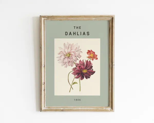 Vintage Floral Art Print, Eclectic Wall Decor