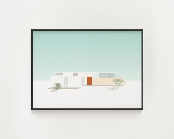 Palm Springs Minimalist House Poster, California Architecture