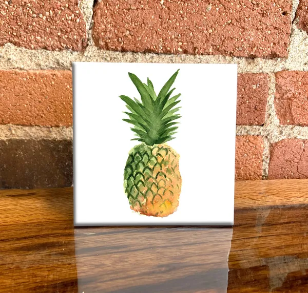 Pineapple Decorative Tile, Tropical Wall Art Print