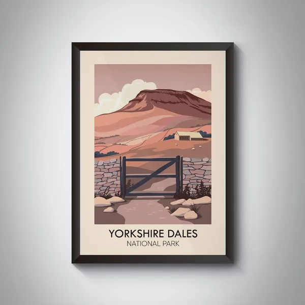 Yorkshire Dales National Park Vintage Travel Poster