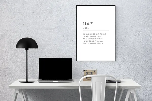 Naz Definition Poster, Modern Word Design Art Print