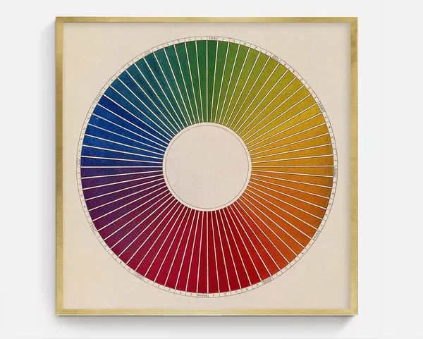 Color Wheel Vintage Book Art, Color Theory Art Print