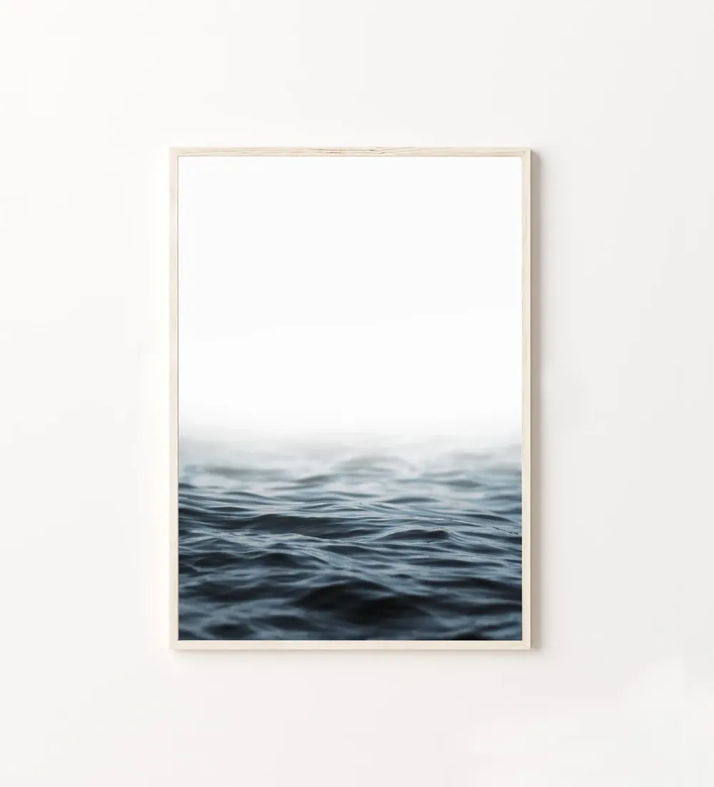Ocean Waves Neutral Beach Art Print