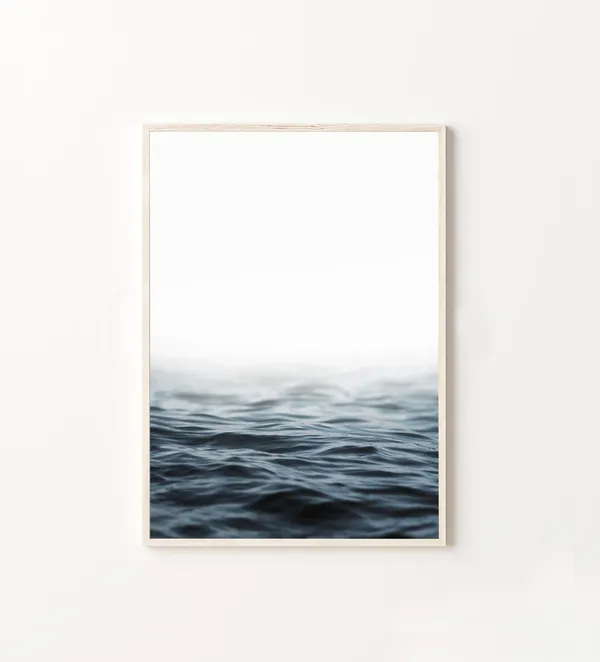 Ocean Waves Neutral Beach Art Print