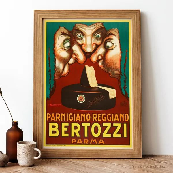 Bertozzi Parma Vintage Poster, Italian Food Travel Print