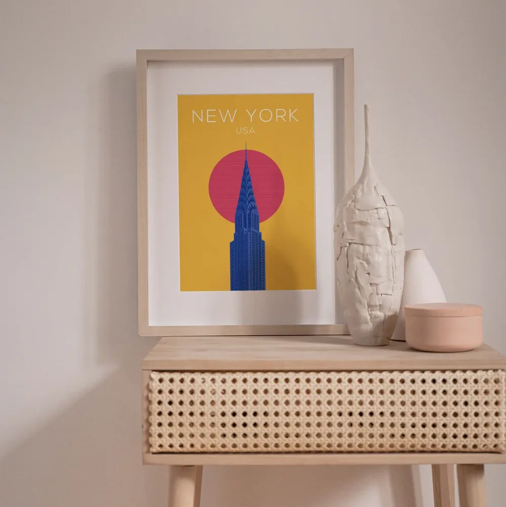 New York Yellow Travel Poster, Wall Art Print - Image 2