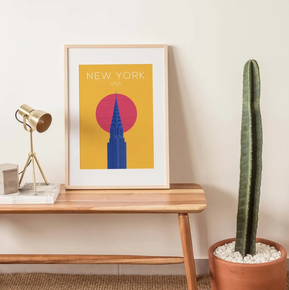 New York Yellow Travel Poster, Wall Art Print - Image 4