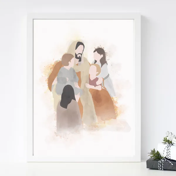 Children Of God, Jesus Watercolor Poster Print