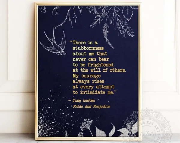 Pride And Prejudice Book Lover Quote Poster