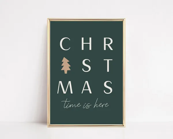 Christmas Time Is Here Christmas Tree Art Print