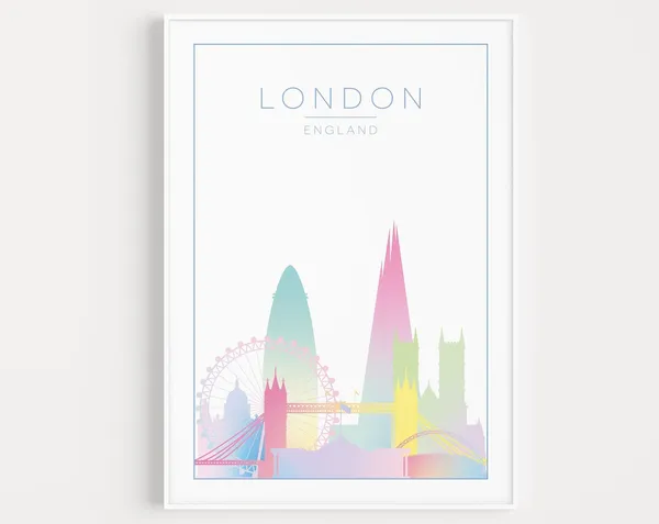 London Travel Poster, Europe City Wall Art Print