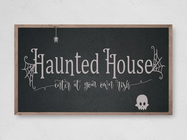 Halloween Haunted House Sign, Halloween Art Print