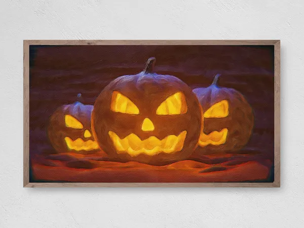 Glowing Jack O Lantern Halloween Art Print