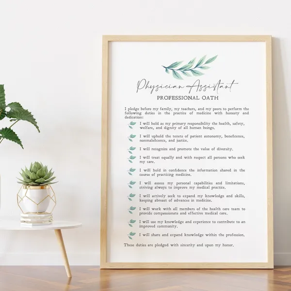 Physician Assistant Oath, Medicine Graduation Art Print