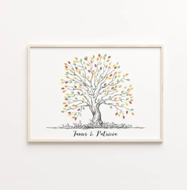 Fingerprint Tree Guest Book Wedding Ink Print